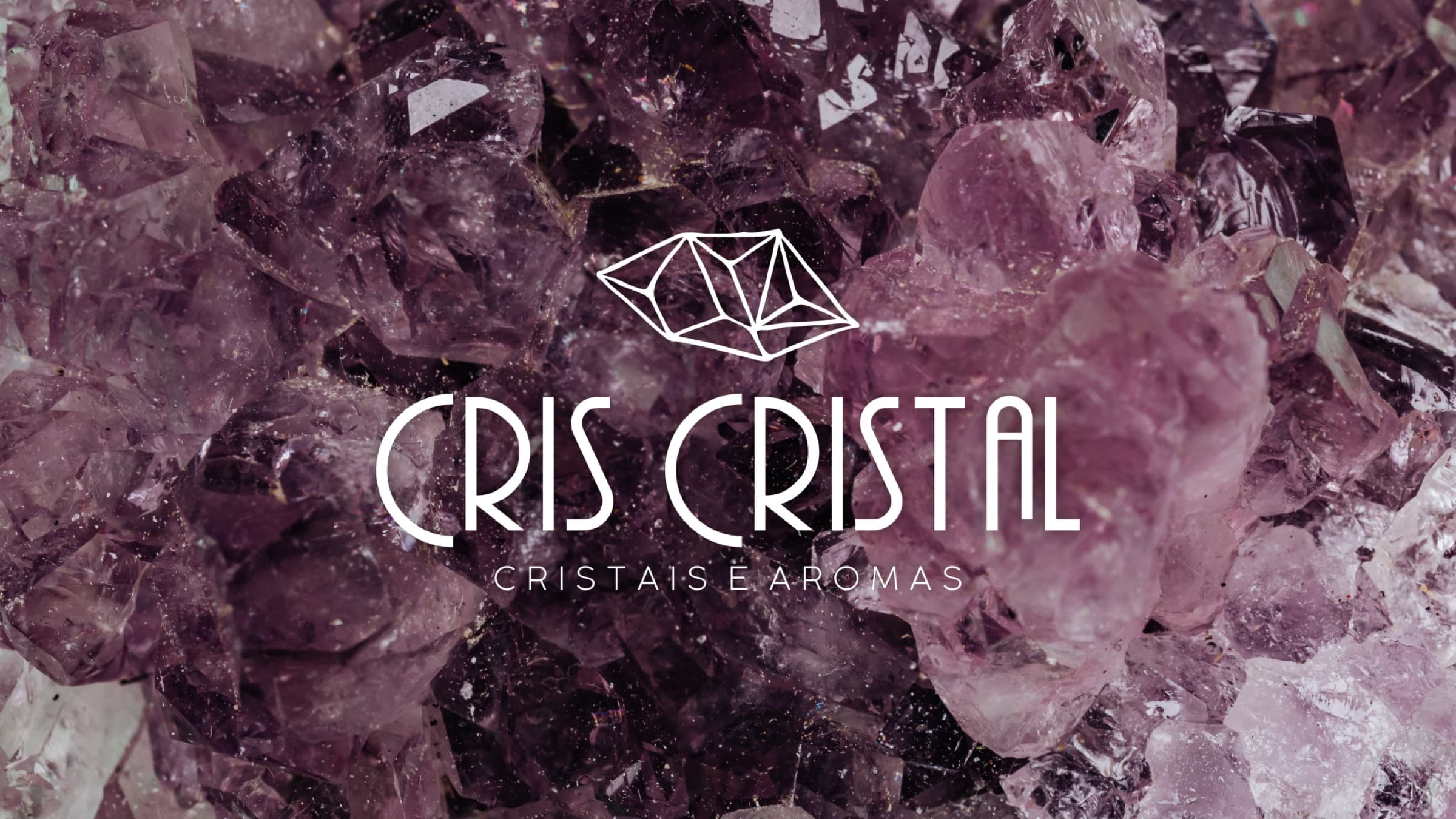 Marca Cris Cristal aplicada sobre uma drusa de ametista